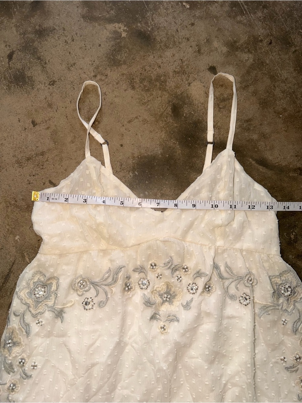 Abercrombie & Fitch Swiss Dot Embroidered Babydoll Mini Dress XS Homecoming - Picture 6 of 11